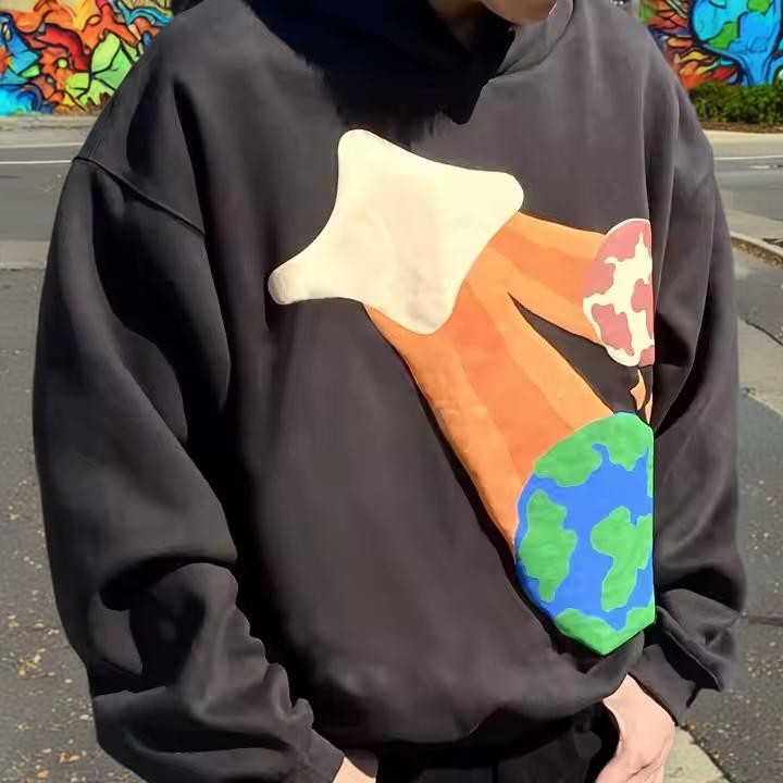 puff print hoodie Simple background