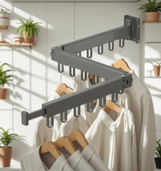retractable clothes rack folding clothes rack space-saving clothes rack