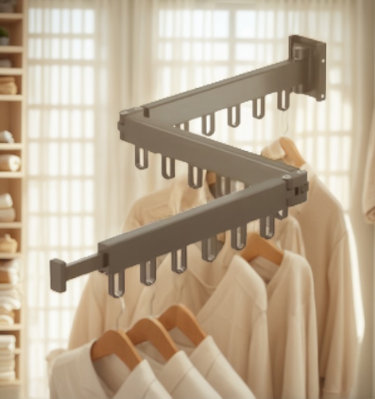 retractable clothes rack folding clothes rack space-saving clothes rack