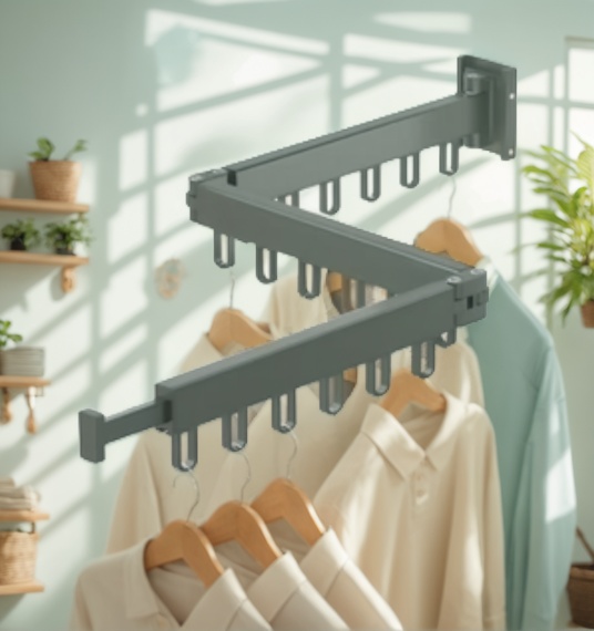 retractable clothes rack folding clothes rack space-saving clothes rack