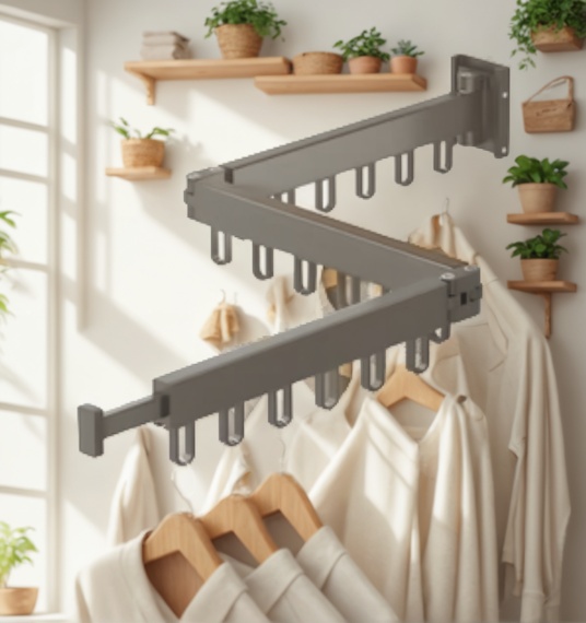 retractable clothes rack folding clothes rack space-saving clothes rack