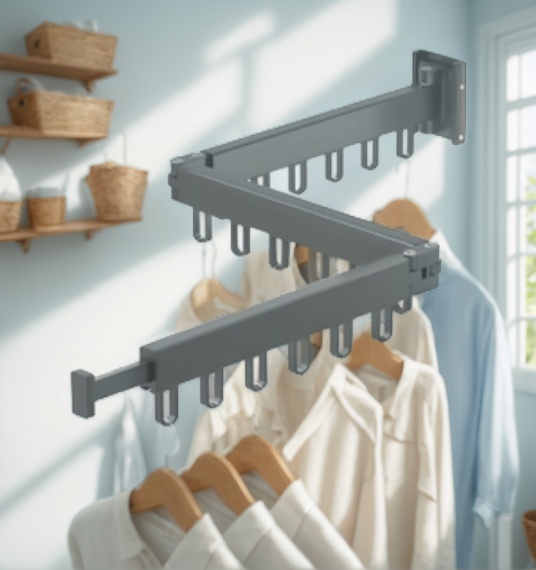 retractable clothes rack folding clothes rack space-saving clothes rack