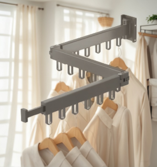 retractable clothes rack folding clothes rack space-saving clothes rack